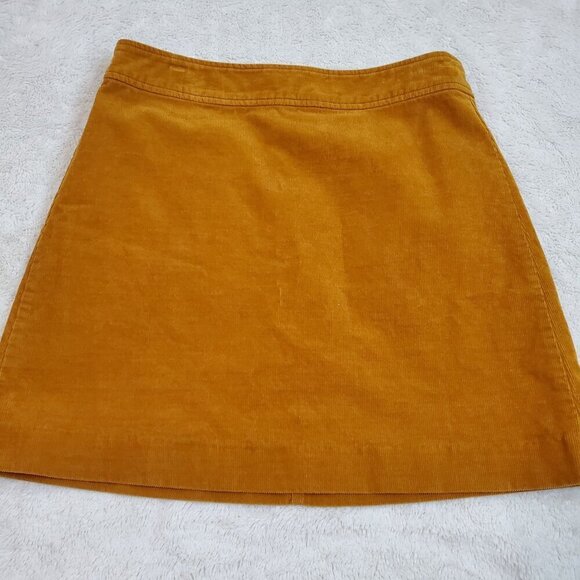 J. Crew Dresses & Skirts - J.‎ Crew Mustard Burnt Yellow Corduroy A Line Stretch Lined Mini Skirt Women 6